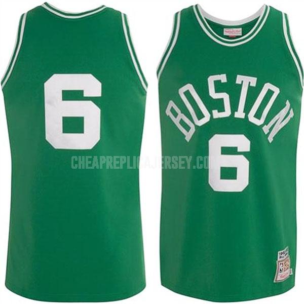 1962-63 men's boston celtics bill russell 6 green authentic replica jersey