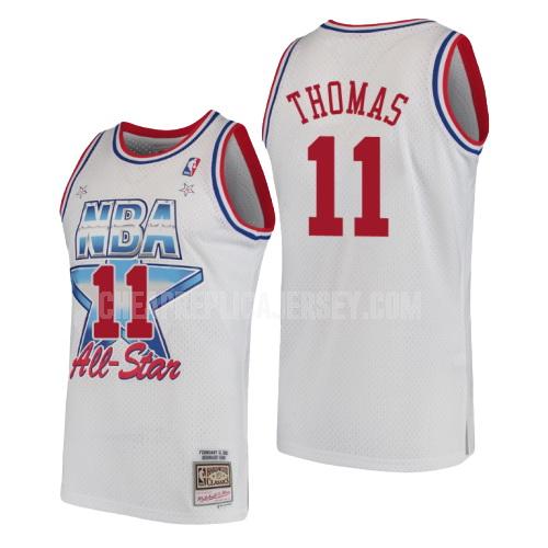 1991 men's detroit pistons isiah thomas 11 white nba all-star replica jersey
