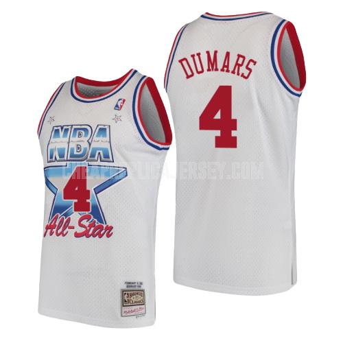 1991 men's detroit pistons joe dumars 42 white nba all-star replica jersey