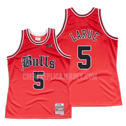 1997-98 men's chicago bulls rusty larue 5 red old english replica jersey