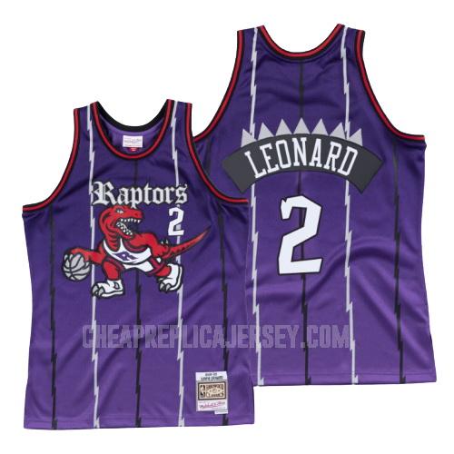 1998-99 men's toronto raptors kawhi leonard 2 purple old english replica jersey