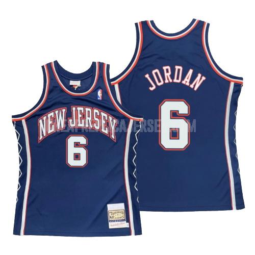 2006-2007 men's brooklyn nets deandre jordan 6 blue hardwood classics replica jersey