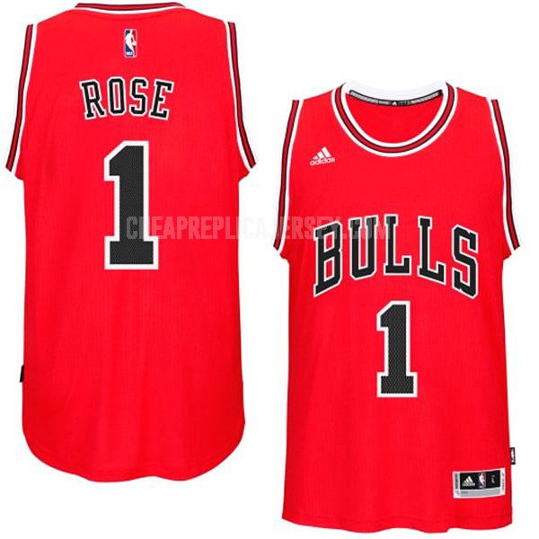 2014-15 men's chicago bulls derrick rose 1 red road swingman replica jersey