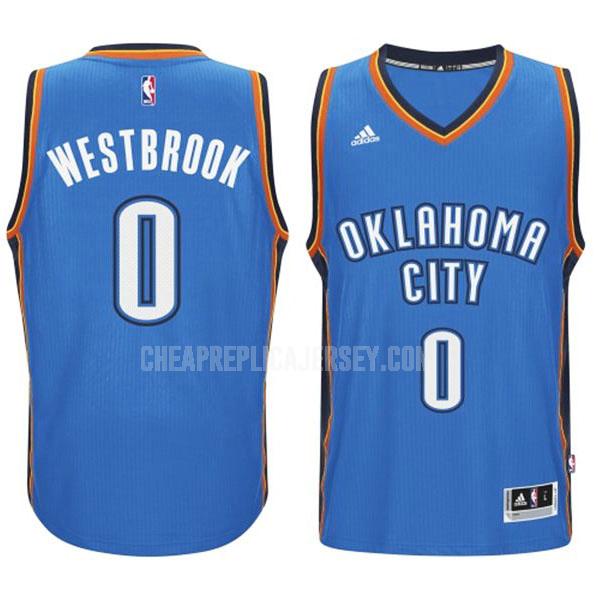 2014-15 men's oklahoma city thunder russell westbrook 0 blue road swingman replica jersey