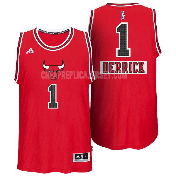 2014 men's chicago bulls derrick rose 1 red christmas day replica jersey