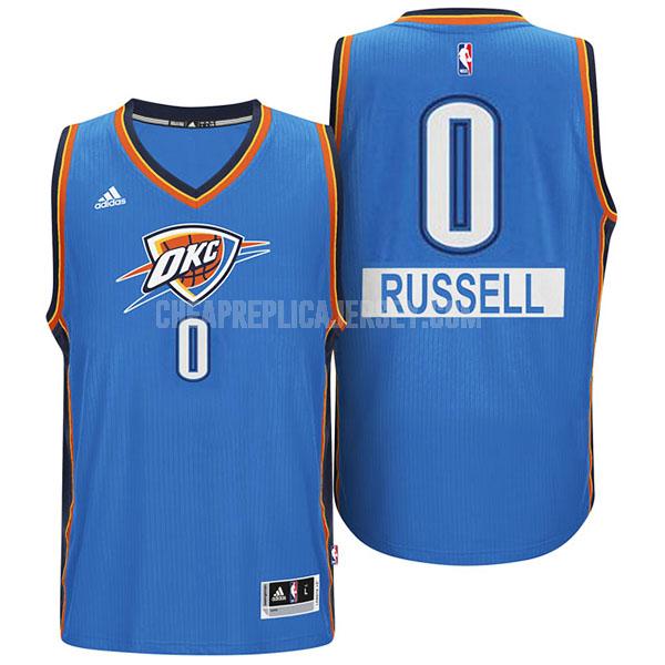 2014 men's oklahoma city thunder russell westbrook 0 blue christmas day replica jersey