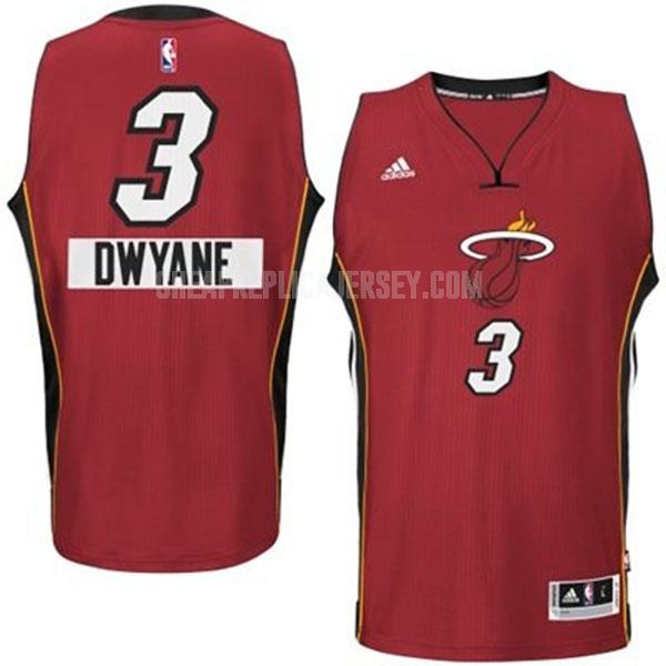 2014 youth miami heat dwyane wade 3 red christmas day replica jersey