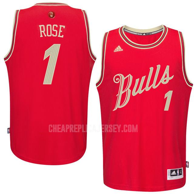 2015 men's chicago bulls derrick rose 1 red christmas replica jersey