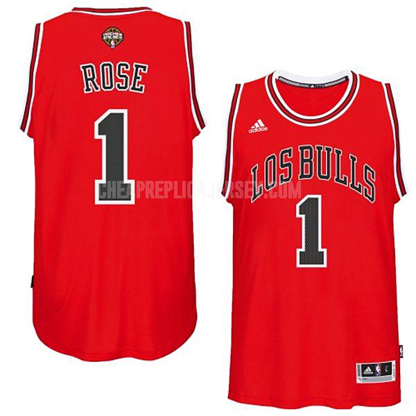 2015 men's chicago bulls derrick rose 1 red noches enebea road replica jersey