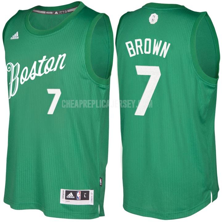 2016-17 men's boston celtics jaylen brown 7 green christmas day replica jersey