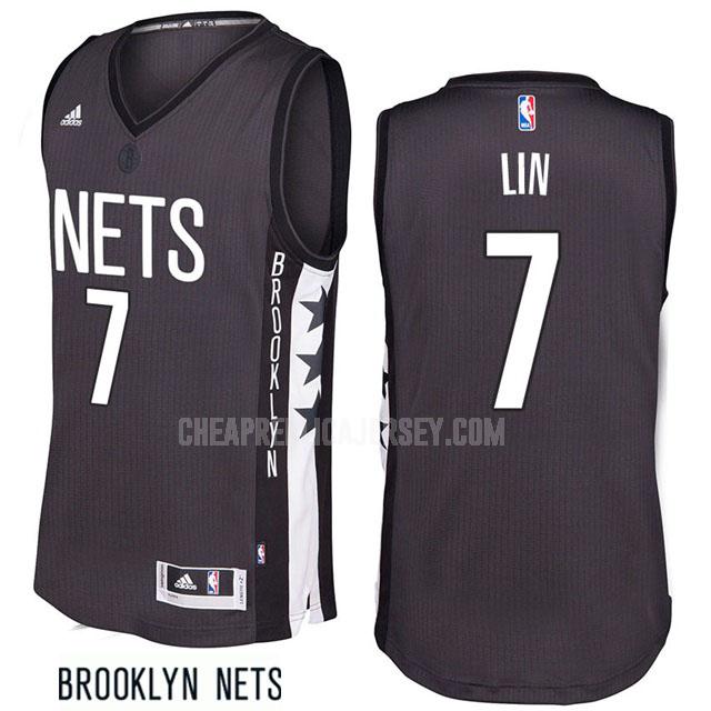 2016-17 men's brooklyn nets jeremy lin 7 gray alternate replica jersey