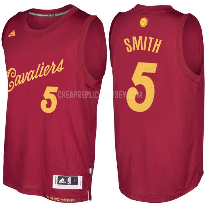 2016-17 men's cleveland cavaliers jr smith 5 red christmas day replica jersey