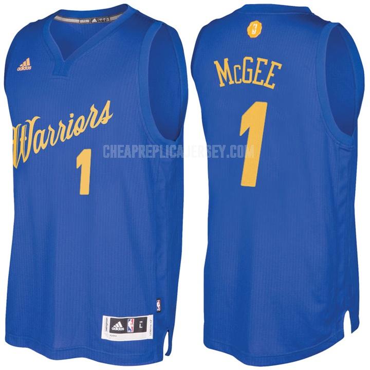 2016-17 men's golden state warriors javale mcgee 1 blue christmas day replica jersey