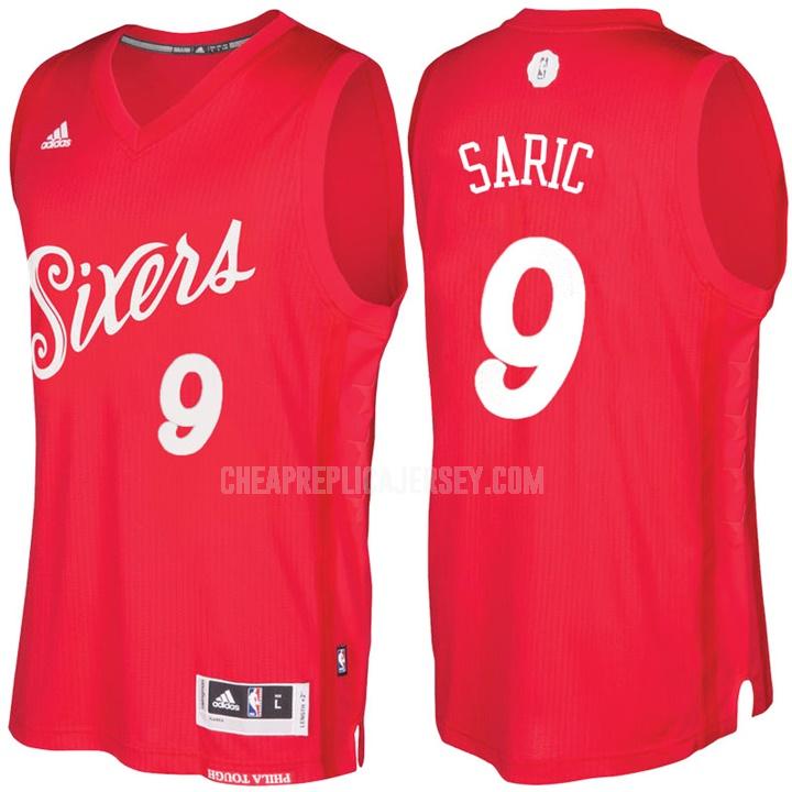 2016-17 men's philadelphia 76ers dario saric 9 red christmas day replica jersey