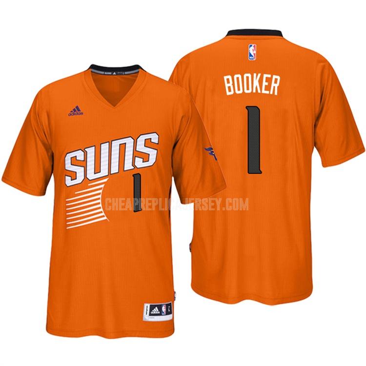2016-17 men's phoenix suns devin booker 1 orange short sleeve replica jersey