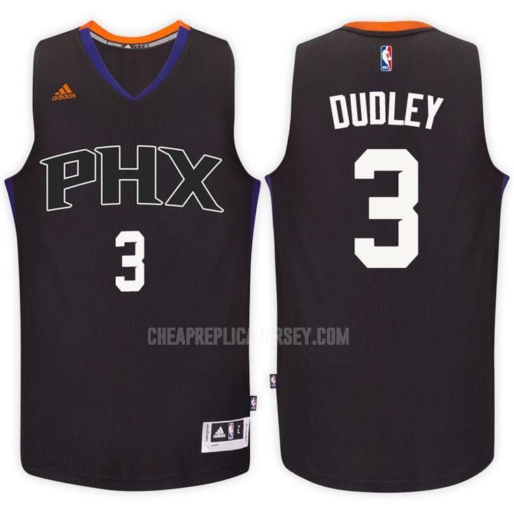 2016-17 men's phoenix suns jared dudley 3 black alternate replica jersey