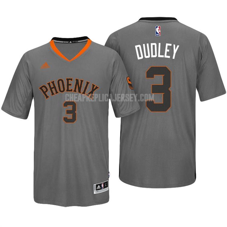 2016-17 men's phoenix suns jared dudley 3 gray short sleeve replica jersey