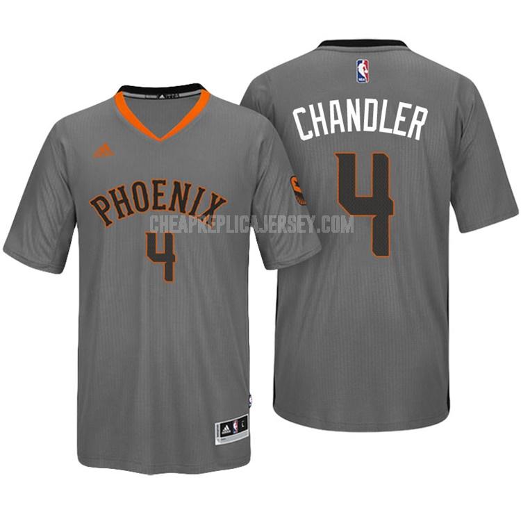 2016-17 men's phoenix suns tyson chandler 4 gray short sleeve replica jersey