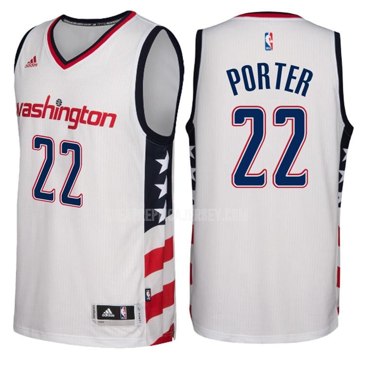 2016-17 men's washington wizards otto porter jr 22 white alternate replica jersey