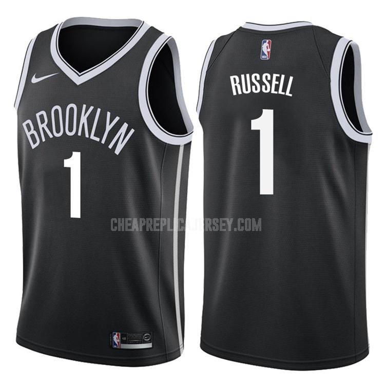 2017-18 men's brooklyn nets d'angelo russell 1 black icon replica jersey