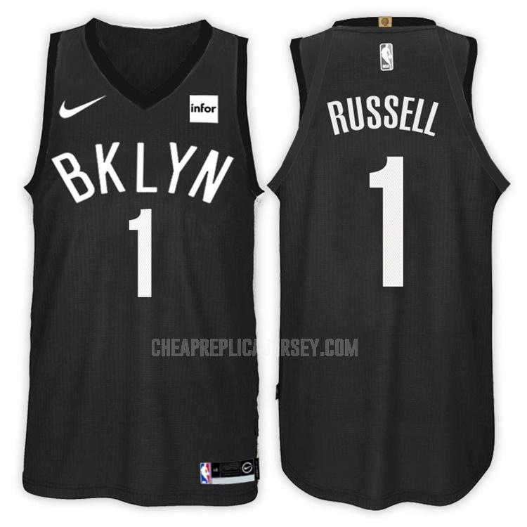 2017-18 men's brooklyn nets d'angelo russell 1 black statement replica jersey