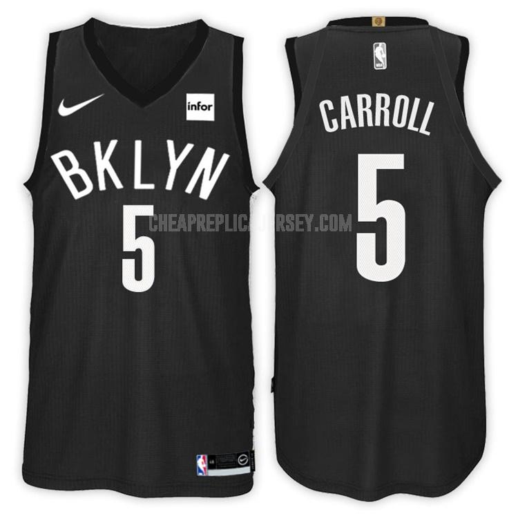 2017-18 men's brooklyn nets demarre carroll 5 black statement replica jersey