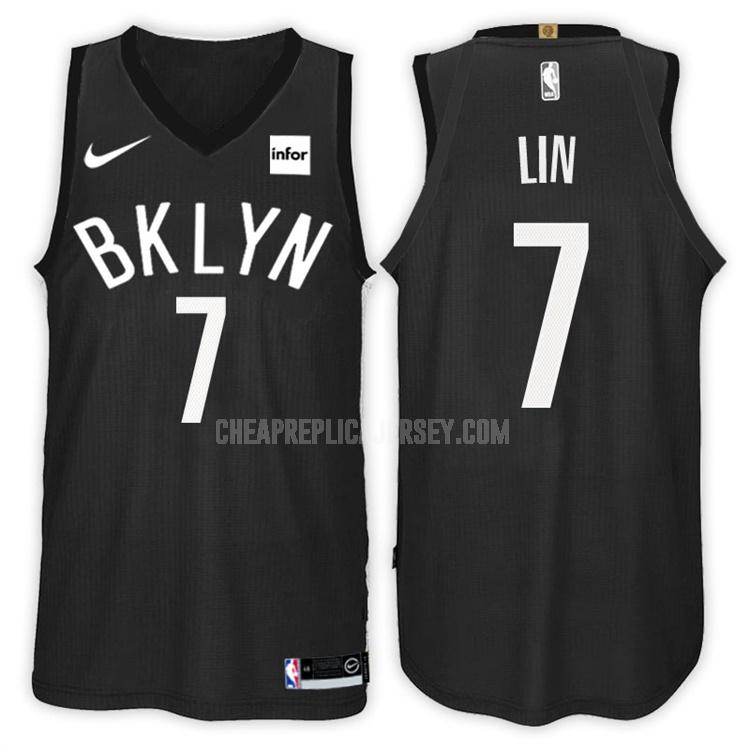 2017-18 men's brooklyn nets jeremy lin 7 black statement replica jersey