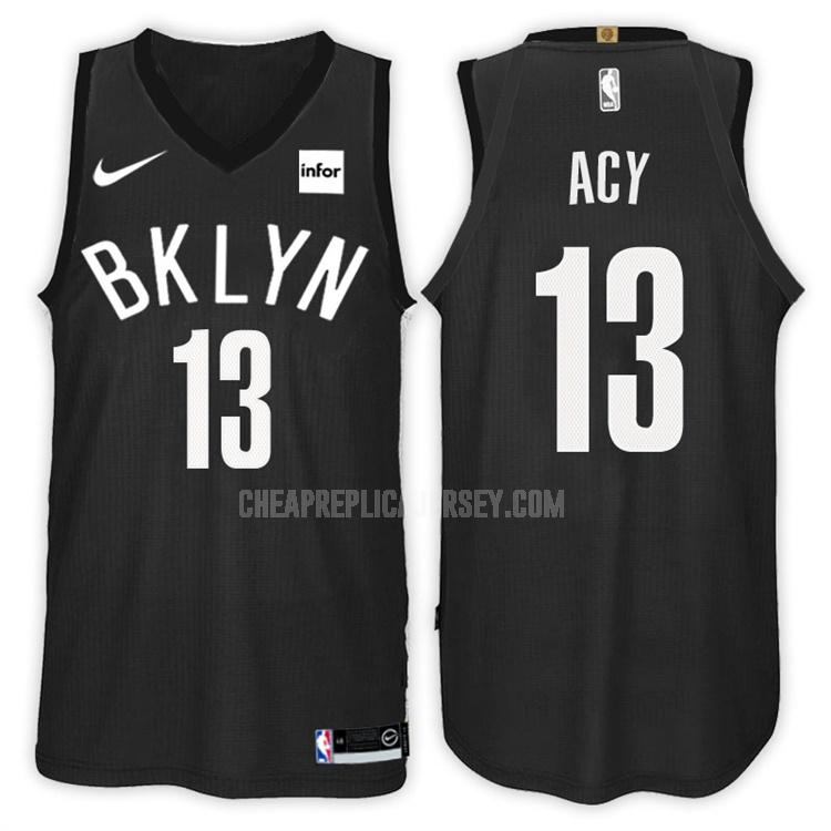 2017-18 men's brooklyn nets quincy acy 13 black statement replica jersey