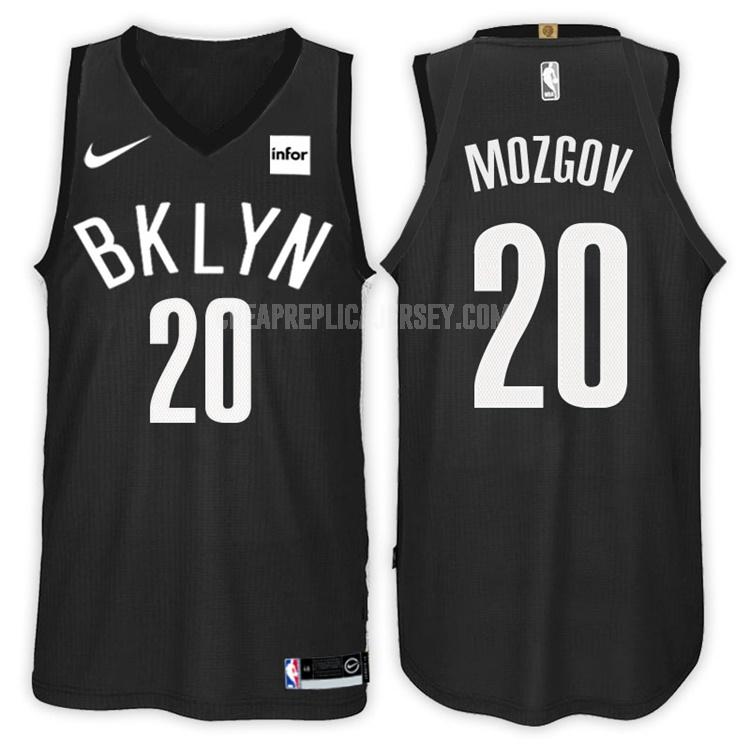 2017-18 men's brooklyn nets timofey mozgov 20 black statement replica jersey