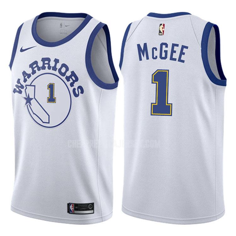 2017-18 men's golden state warriors javale mcgee 1 white hardwood classic replica jersey