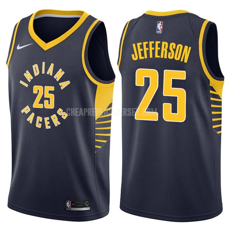 2017-18 men's indiana pacers al jefferson 25 navy icon replica jersey