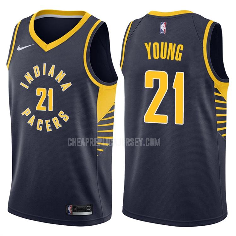 2017-18 men's indiana pacers thaddeus young 21 navy icon replica jersey