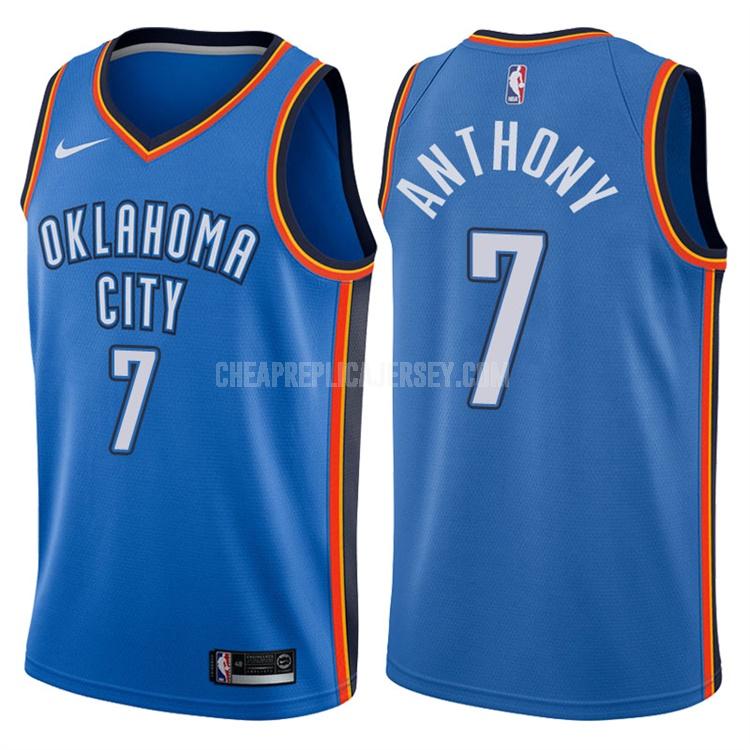 2017-18 men's oklahoma city thunder carmelo anthony 7 blue icon replica jersey