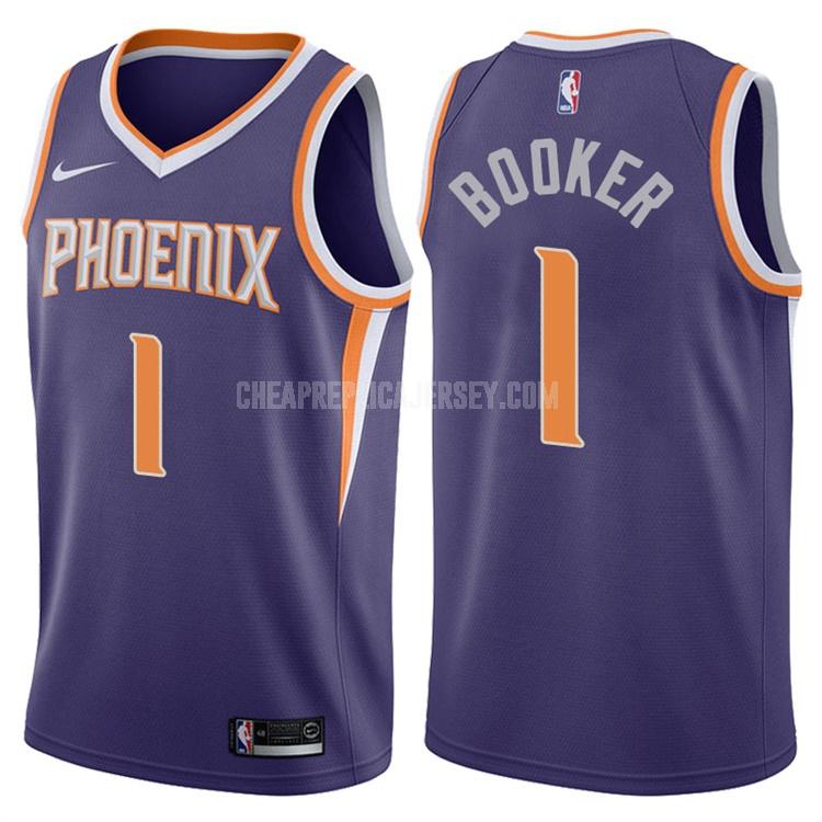 2017-18 men's phoenix suns devin booker 1 purple icon replica jersey