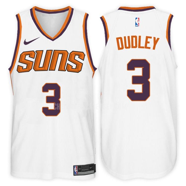 2017-18 men's phoenix suns jared dudley 3 white association replica jersey