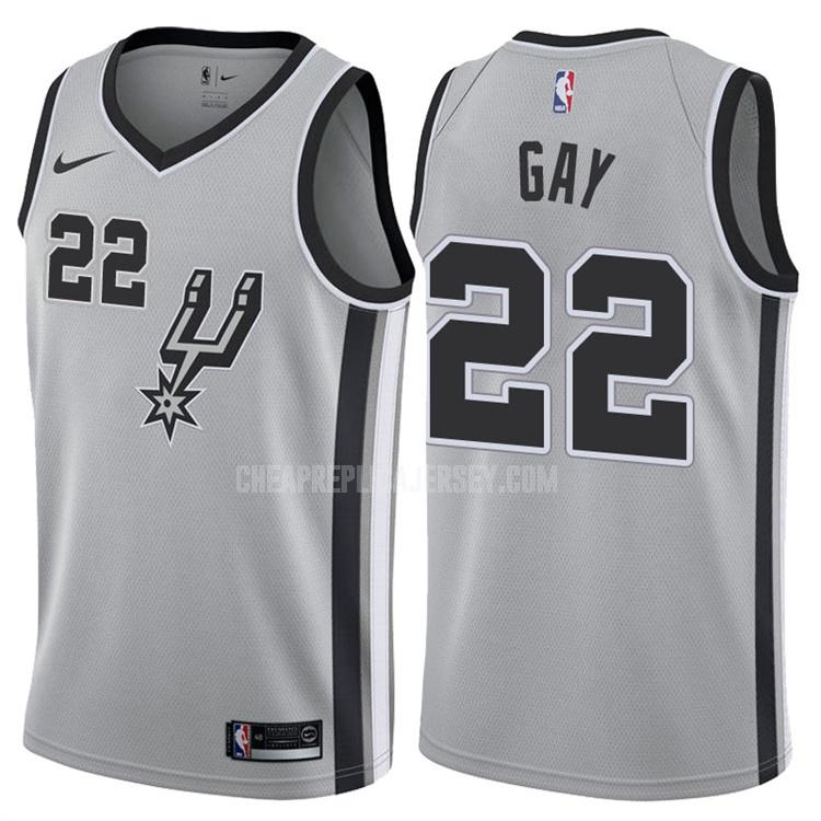 2017-18 men's san antonio spurs rudy gay 22 gray statement replica jersey