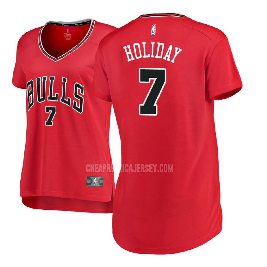 2017-18 women's chicago bulls justin holiday 7 red icon replica jersey