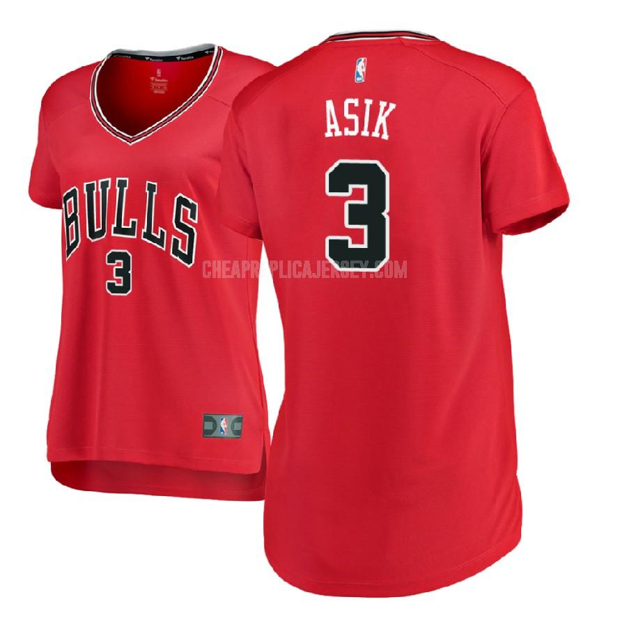 2017-18 women's chicago bulls omer asik 3 red icon replica jersey