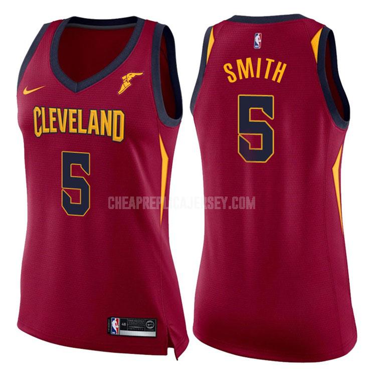 2017-18 women's cleveland cavaliers jr smith 5 red icon replica jersey