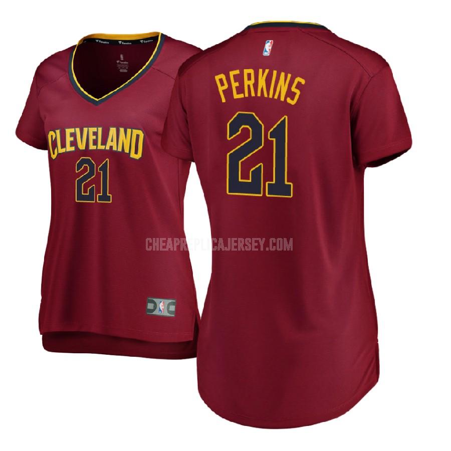 2017-18 women's cleveland cavaliers kendrick perkins 21 red icon replica jersey