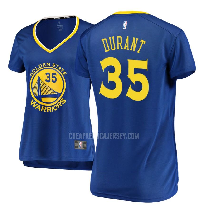 2017-18 women's golden state warriors kevin durant 35 blue icon replica jersey