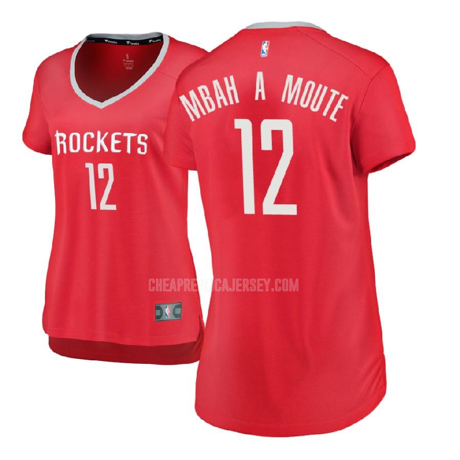 2017-18 women's houston rockets luc mbah a moute 12 red icon replica jersey