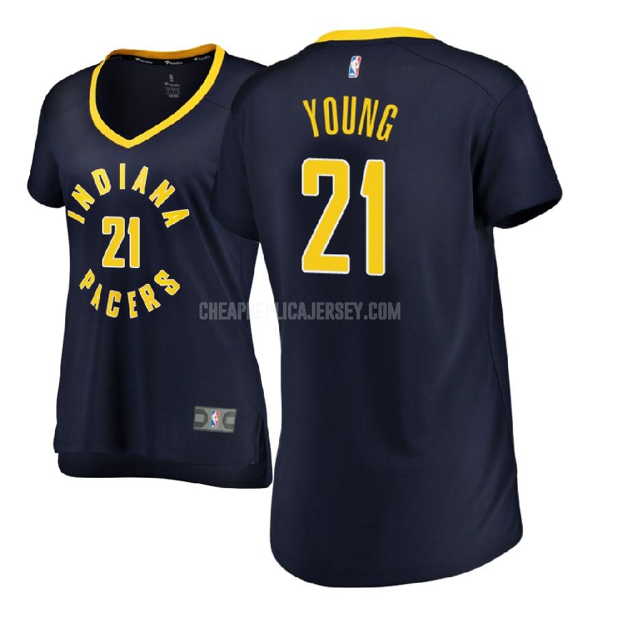 2017-18 women's indiana pacers thaddeus young 21 navy icon replica jersey