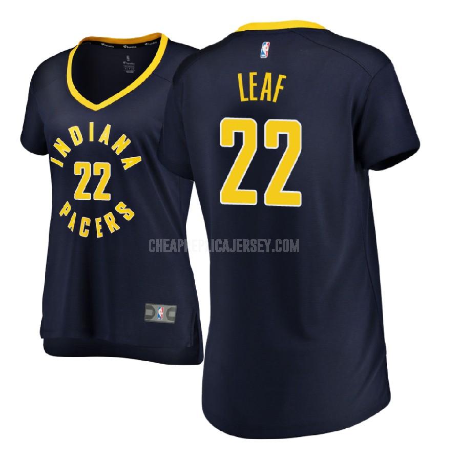 2017-18 women's indiana pacers tj leaf 22 navy icon replica jersey