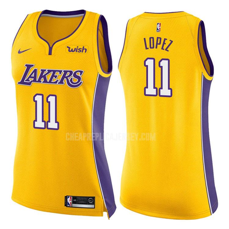 2017-18 women's los angeles lakers brook lopez 11 yellow icon replica jersey