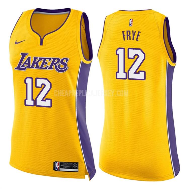 2017-18 women's los angeles lakers channing frye 12 yellow icon replica jersey