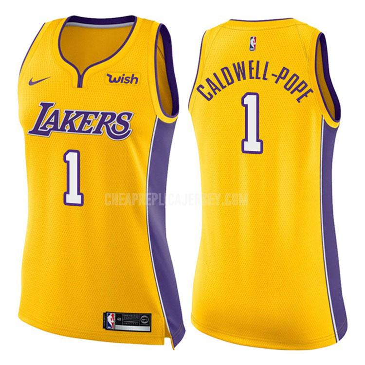 2017-18 women's los angeles lakers kentavious caldwell-pope 1 yellow icon replica jersey