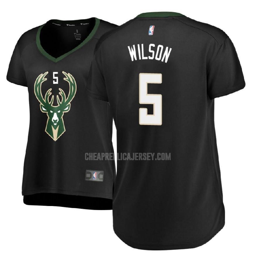 2017-18 women's milwaukee bucks dj wilson 5 black statement replica jersey