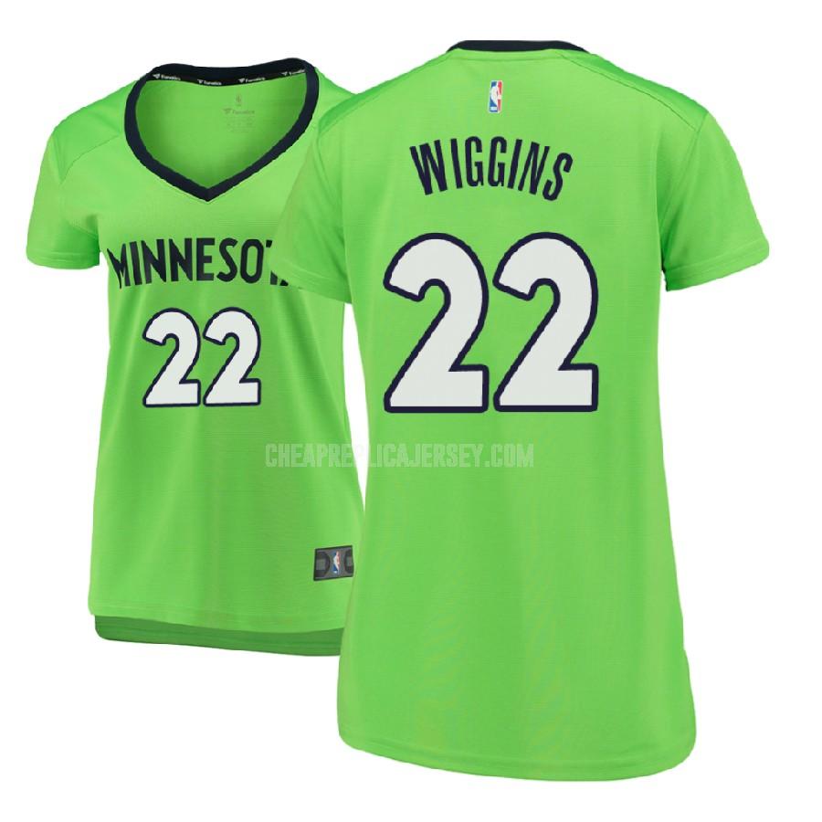 2017-18 women's minnesota timberwolves andrew wiggins 22 green statement replica jersey