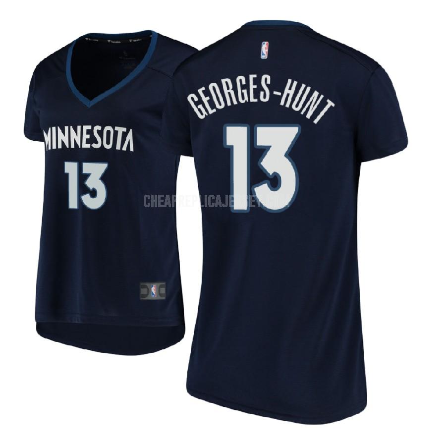 2017-18 women's minnesota timberwolves marcus georges hunt 13 navy icon replica jersey